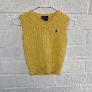 Polo by Ralph Lauren Cable Knit Yellow Vest
